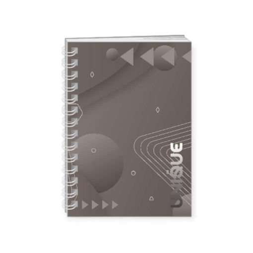 Picture of A4 UNIQUE LINED SPIRAL HARD COVER NOTEBOOK 200PGS GREY